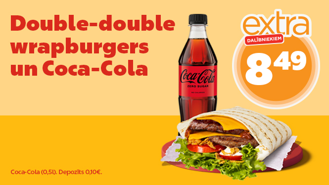 Double-double wrapburgers un Coca cola 8,49 €