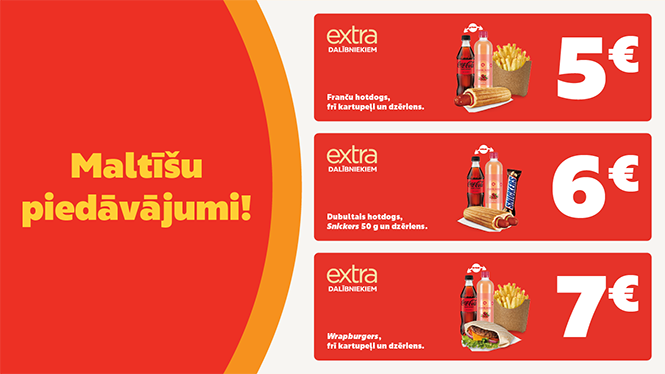 maltīšu piedāvājumi