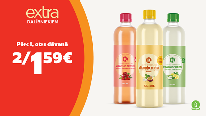 2 par 1,59€ vitamīņūdeņi