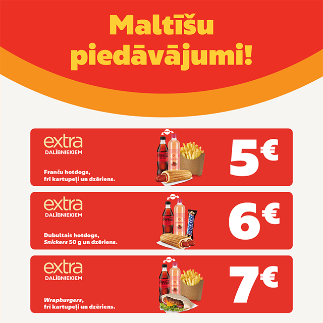 Maltīšu piedāvājumi